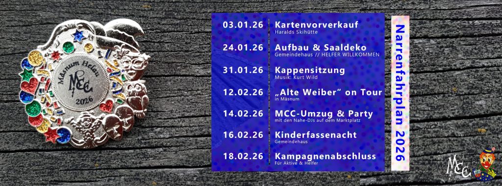 Pin und Narrenfahrplan 2026